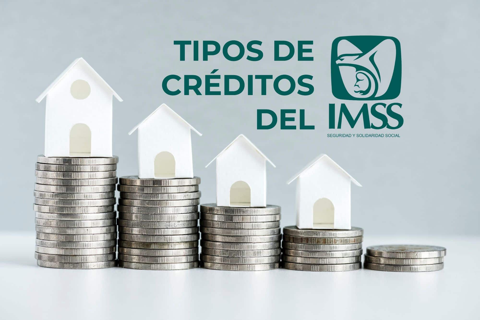 Simulación de prestamos créditos del IMSS realizada con monedas y casas de papel.